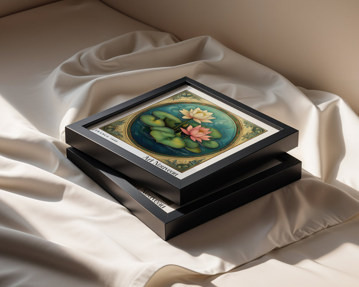 Lily Pond Art Nouveau Print - Art Deco Wall Art - Vintage Botanical Poster