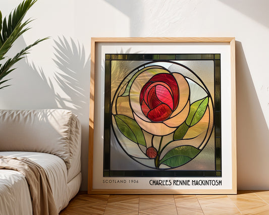 Rennie Mackintosh Rose Print – Botanical Wall Art - Art Deco Poster