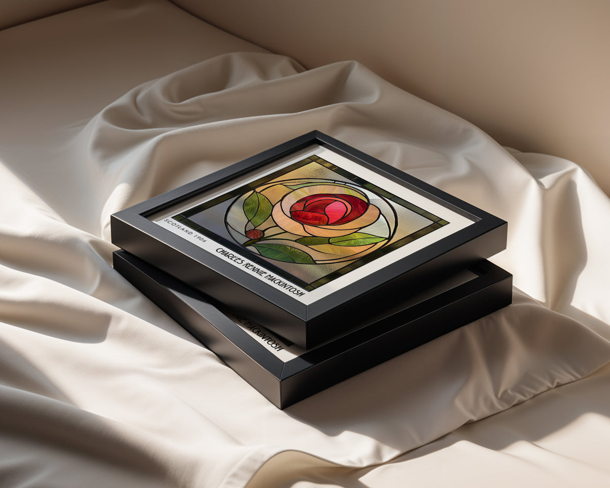 Rennie Mackintosh Rose Print – Botanical Wall Art - Art Deco Poster