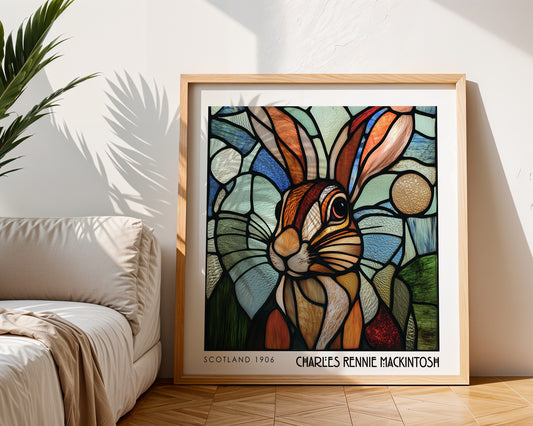Rennie Mackintosh Hare Print – Animal Wall Art - Art Deco Poster