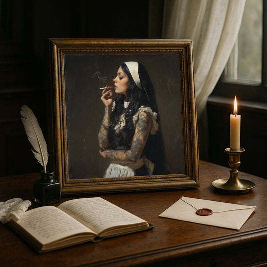 Tattooed Nun Print – Gothic Alternative Wall Art