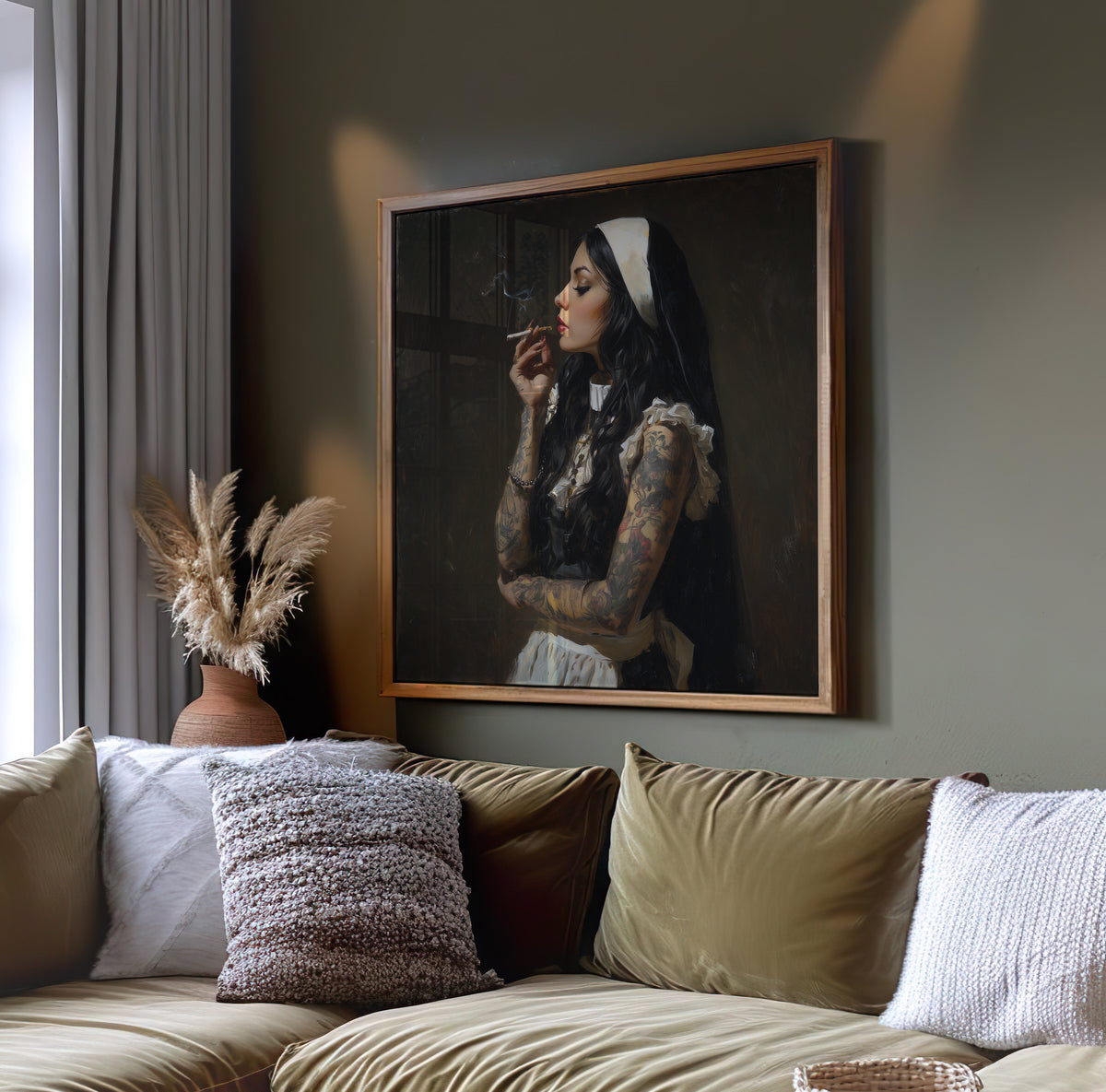 Tattooed Nun Print – Gothic Alternative Wall Art