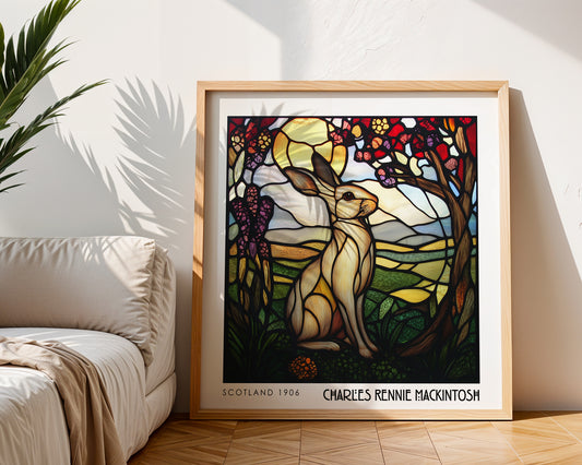 Charles Rennie Mackintosh Hare Print – Animal Wall Art - Art Deco Poster