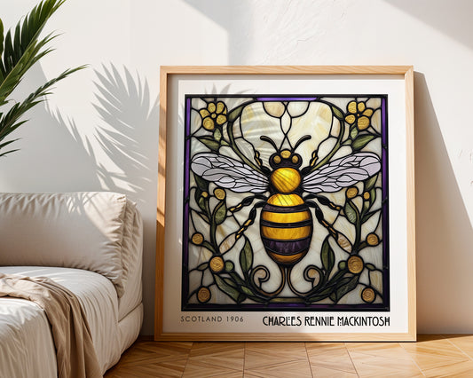 Charles Rennie Mackintosh Bee Print – Insect Wall Art - Art Deco Poster