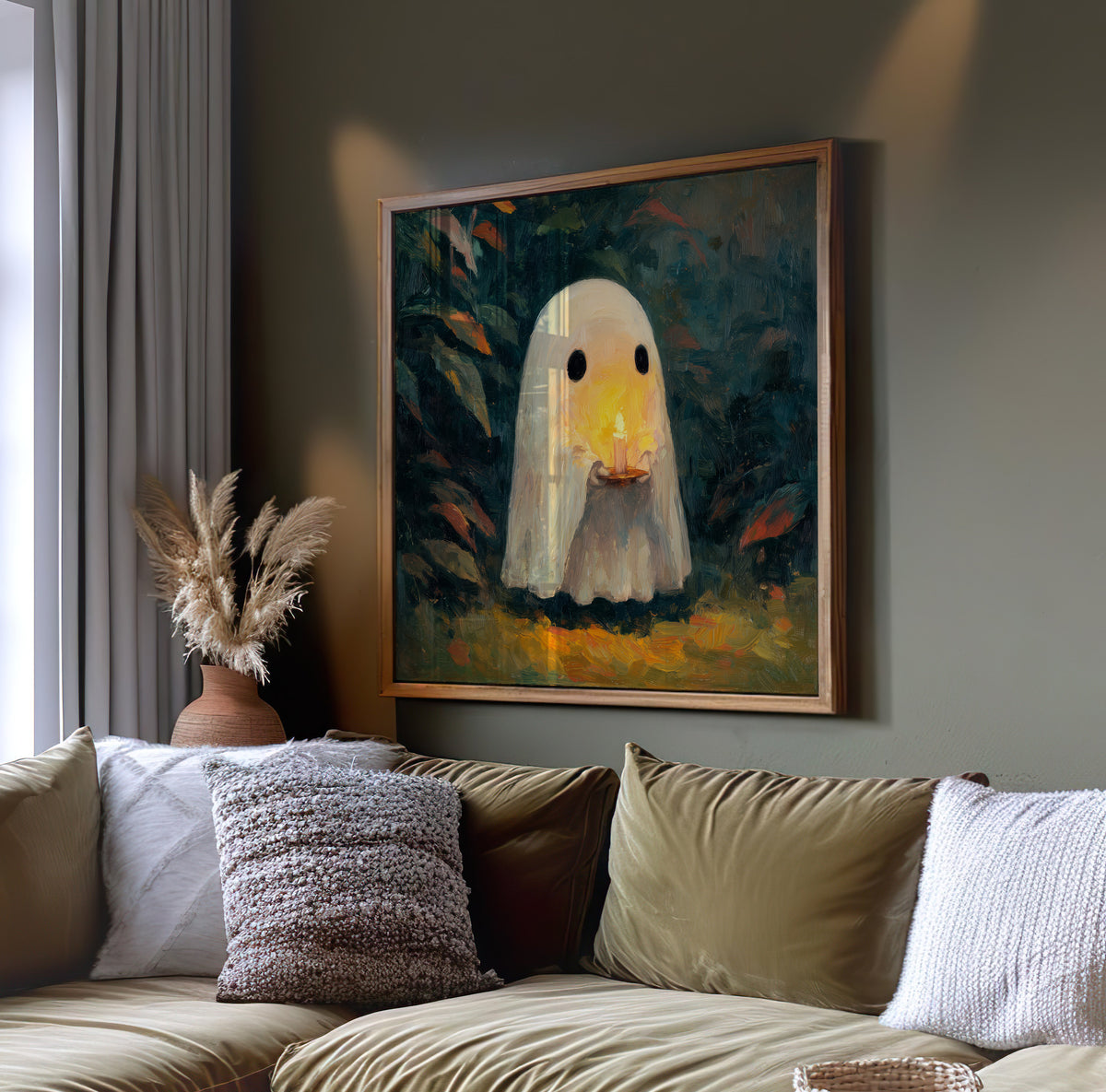 Ghost Halloween Print - Gothic Wall Art - Whimsical Poster