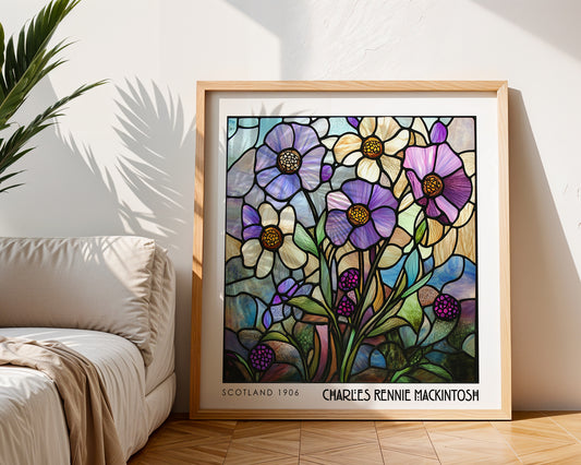Rennie Mackintosh Floral Print – Botanical Wall Art - Art Deco Poster