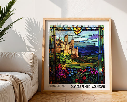 Rennie Mackintosh Print – Edinburgh Castle Wall Art - Art Deco Poster