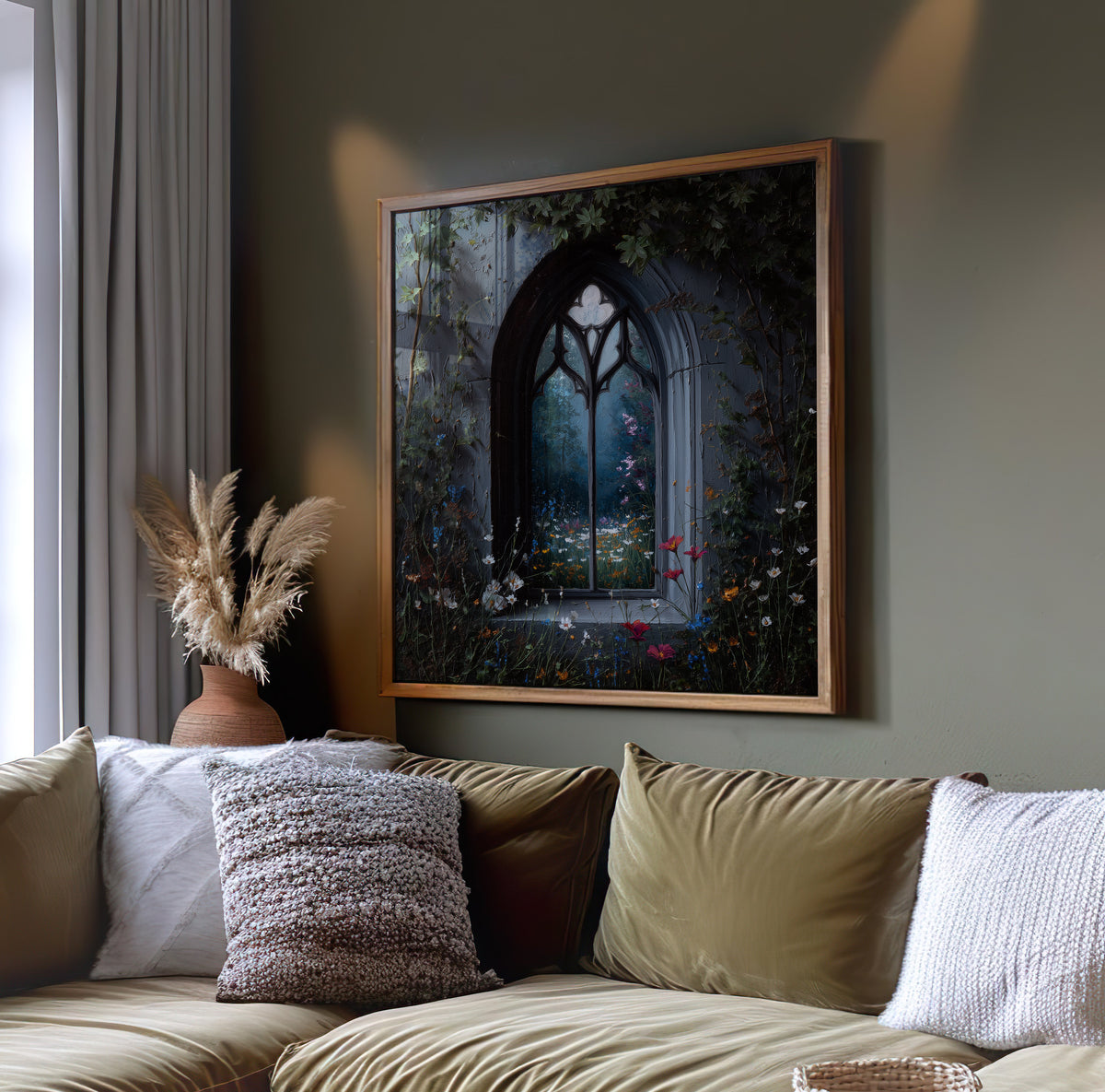 Gothic Window Print – Dark Academia Wall Art - Fantasy Poster