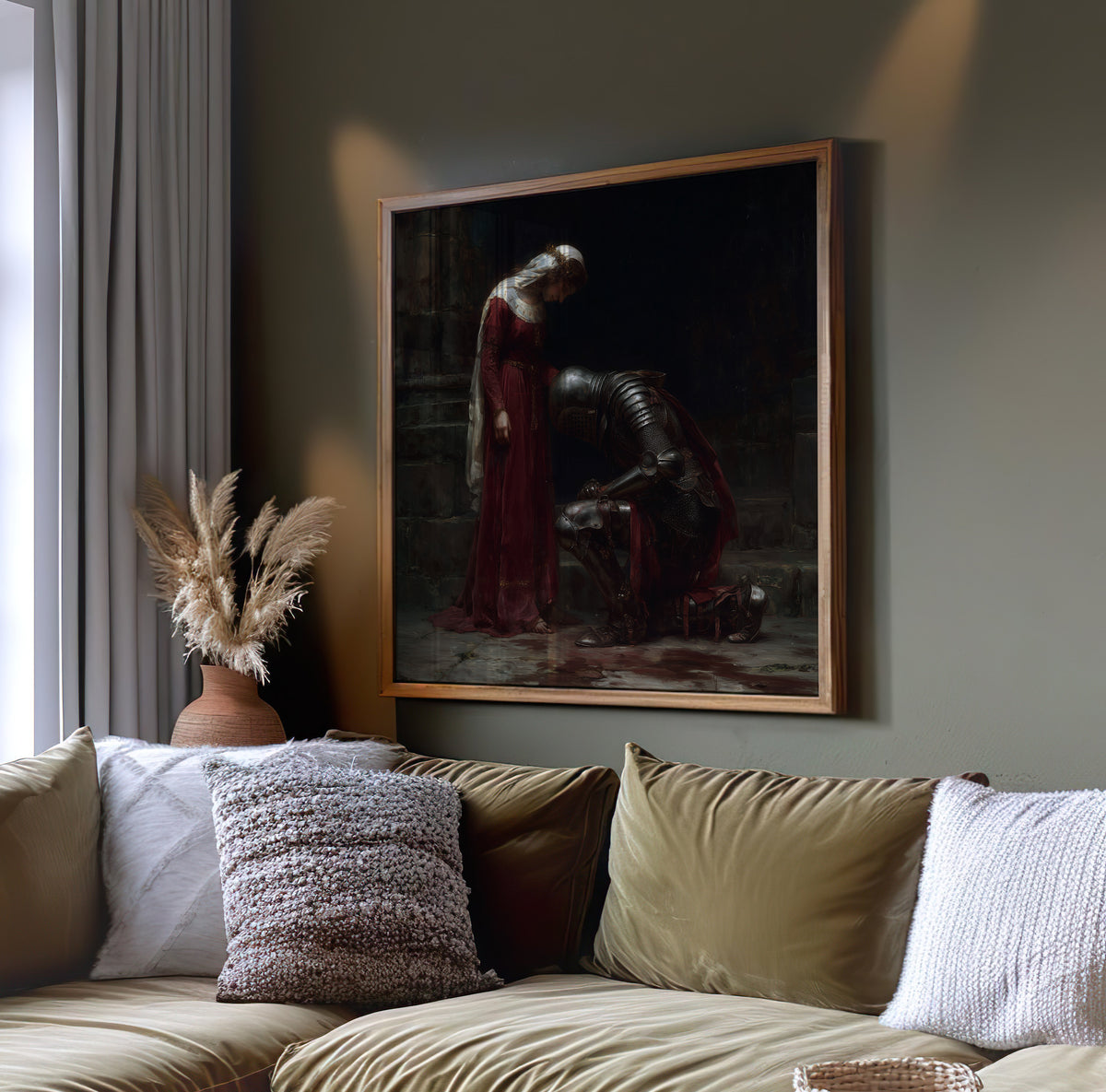 Knight and Lady Print – Medieval Gothic Wall Art - Fantasy Poster