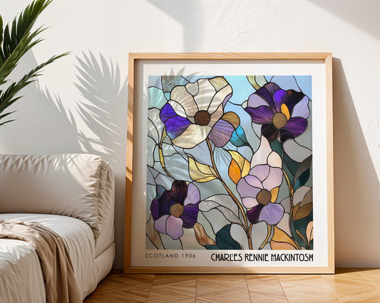 Rennie Mackintosh Print – Botanical Wall Art - Art Deco Poster