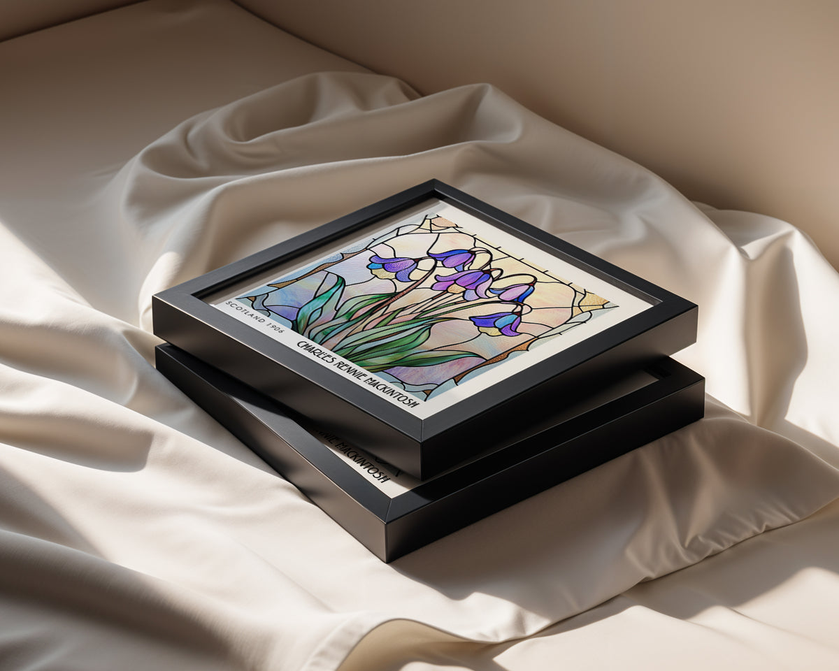 Rennie Mackintosh Bluebells Print – Botanical Wall Art - Art Deco Poster