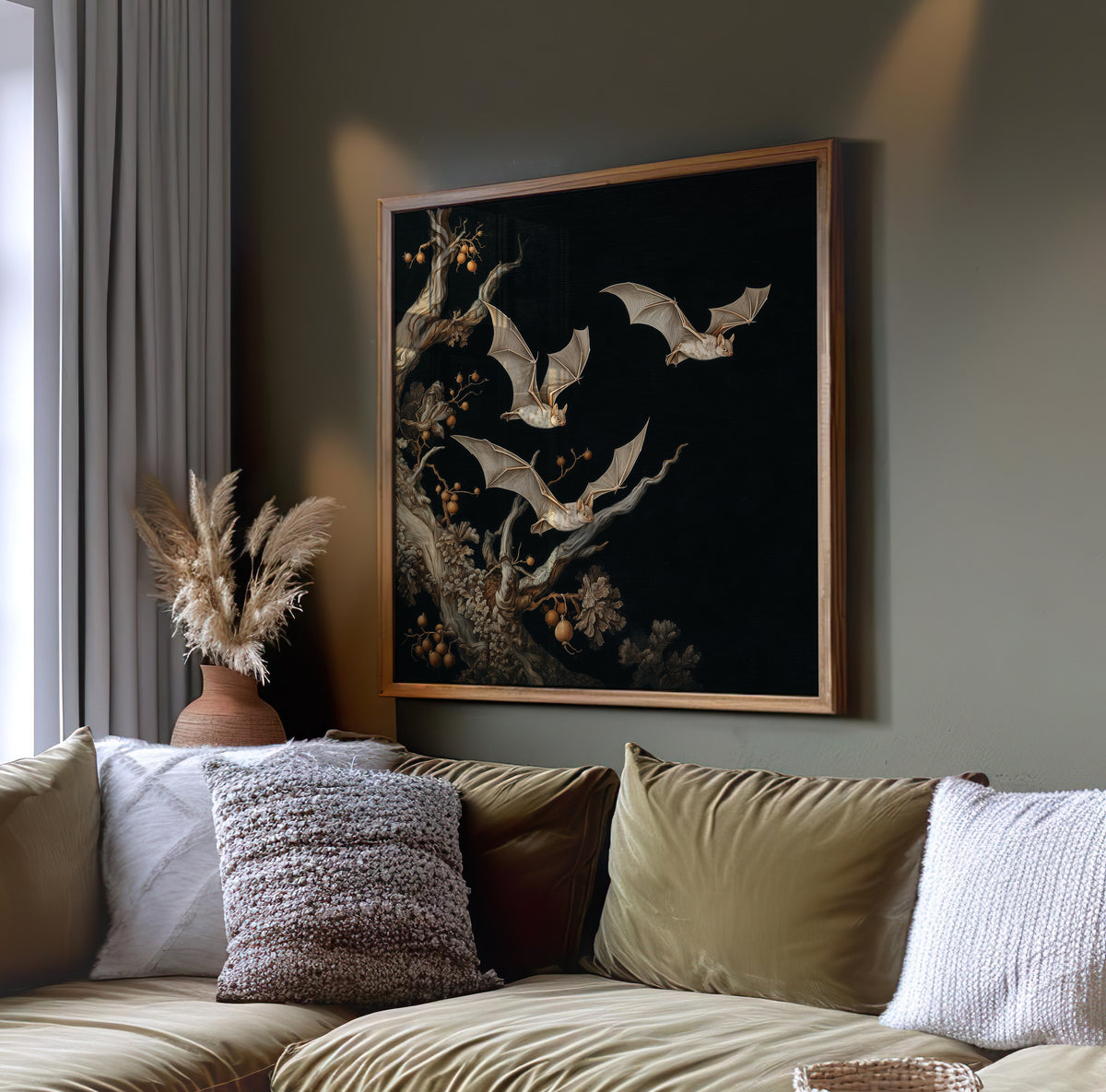 Bat Print – Dark Academia Poster - Gothic Halloween Wall Art