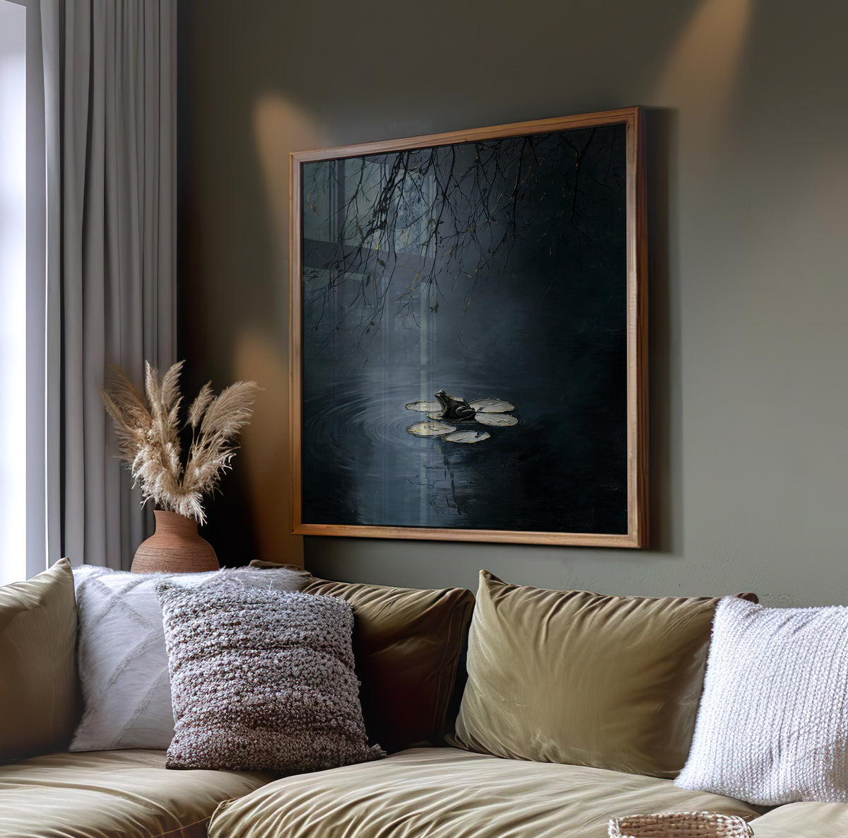 Dark Lake Print – Gothic Decor Poster - Frog Wall Art