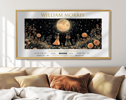William Morris Witches Moon Print: Vintage Celestial Art