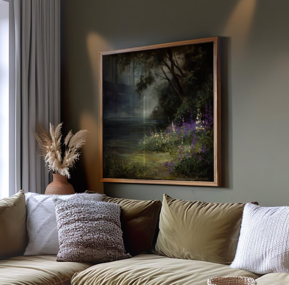 Moody Lake Print -Dark Academia Poster - Whimsical Wall Art