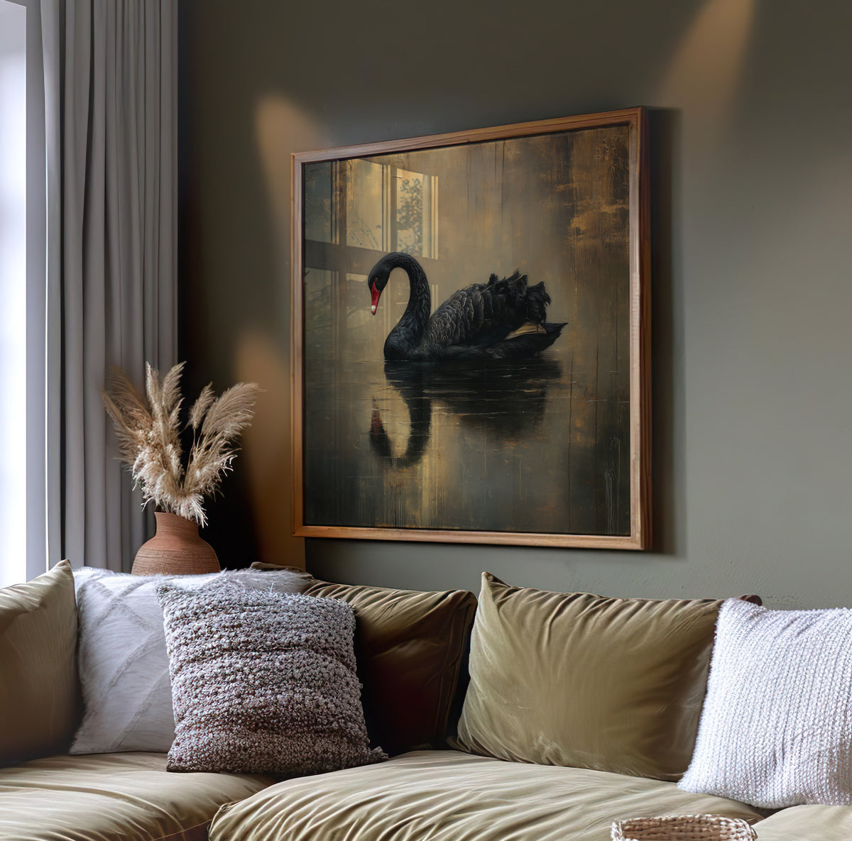 Black Swan Print - Gothic Decor - Dark Academia Wall Art