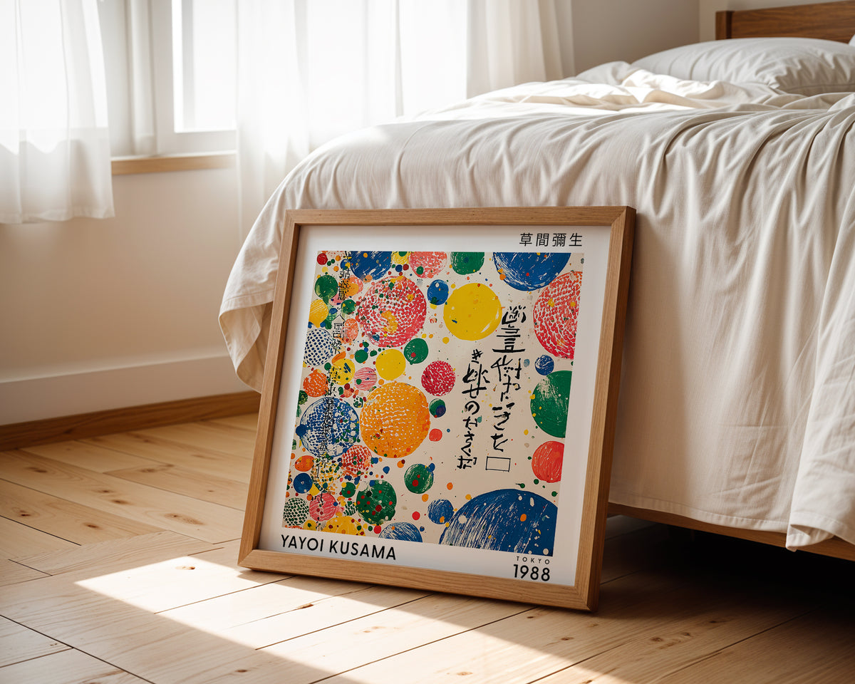 Yayoi Kusama Inspired Colourful Circle Print | Japanese Abstract Wall Art
