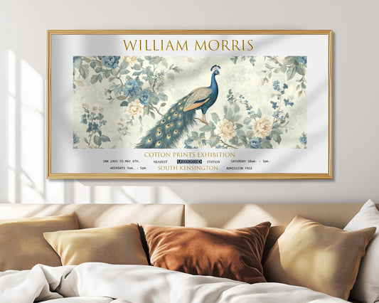 William Morris Peacock Print: Vintage Botanical Art, Green Textiles