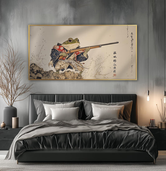 Toad Samurai Ukiyo-e Panoramic Print: Japanese Art