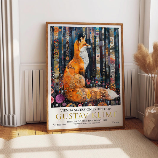 Gustav Klimt Art Print - Vintage Art Nouveau Poster | Elegant Fox Artwork