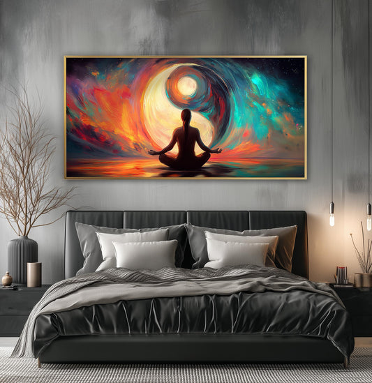 Yin Yang Japanese Art Print: Yoga Meditation, Spiritual Zen Decor