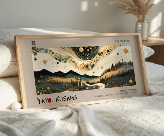 Yayoi Kusama Inspired Japanese Art Print: Celestial Landscape