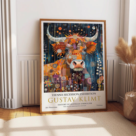 Gustav Klimt Print - Art Nouveau Wall Art | Highland Cow Vintage Poster
