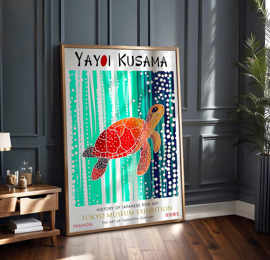 Yayoi Kusama Sea Turtle WALL ART PRINT Picture Poster