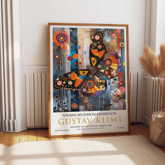Gustav Klimt Art Print | Premium Vintage Art Nouveau Poster – Butterfly Decor
