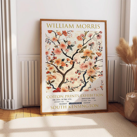 Vintage Floral Wall Art – William Morris Cherry Blossom Print on Premium Paper