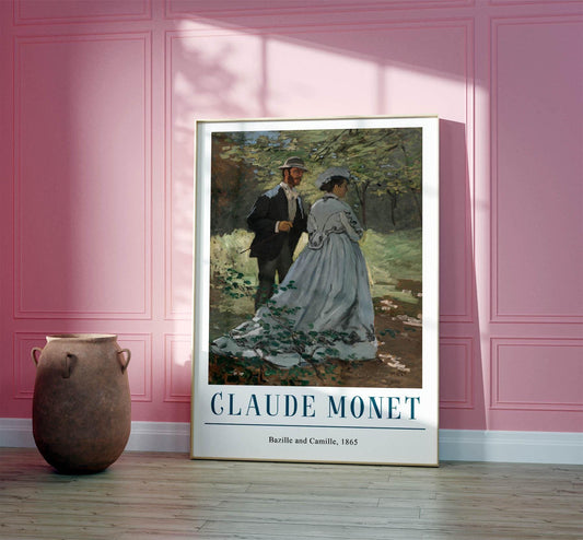 Claude Monet "Bazille and Camille" Print: Vintage French Impressionism