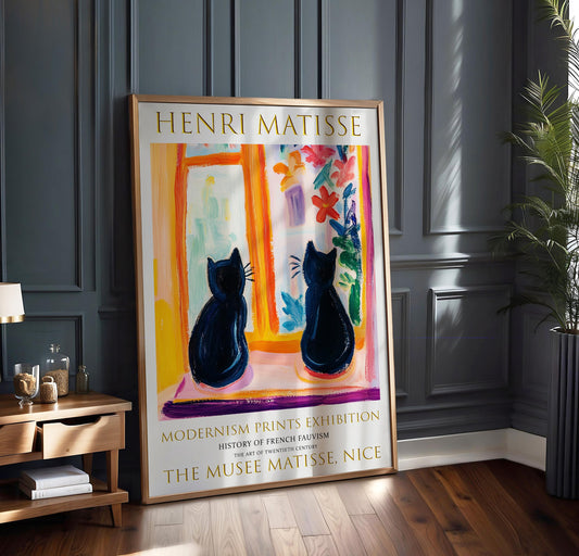 Art Print: Henri Matisse Black Cats, Fauvist Tropical Wall Art