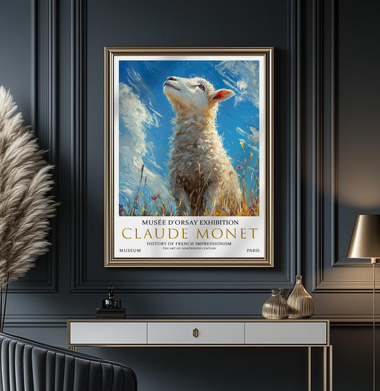 Claude Monet Sheep Print: Vintage Impressionist Wall Art