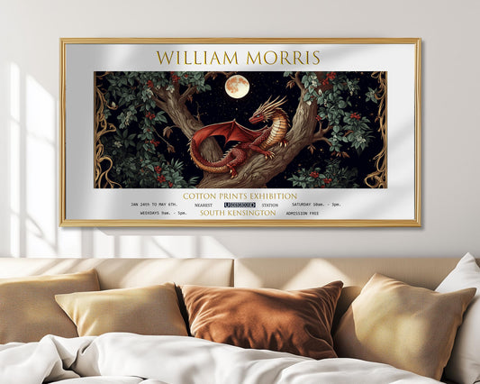 William Morris Dragon Print: Vintage Botanical Wall Art