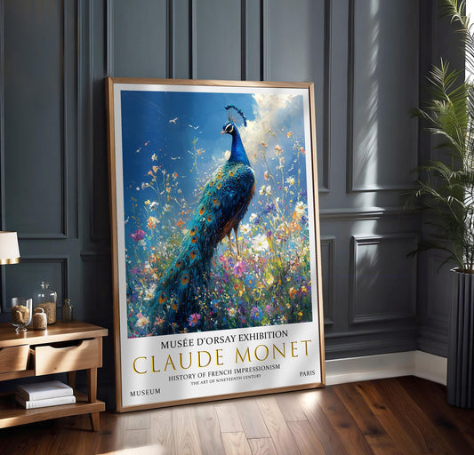 Claude Monet Peacock Print: Vintage Impressionist Art