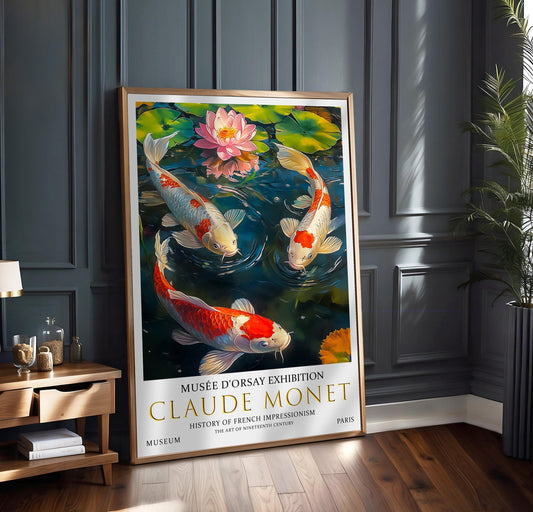 Monet Koi Fish Print: French Impressionist Nature Wall Art