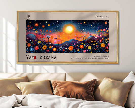 Yayoi Kusama Floral Sunset Print: Japanese Wall Art