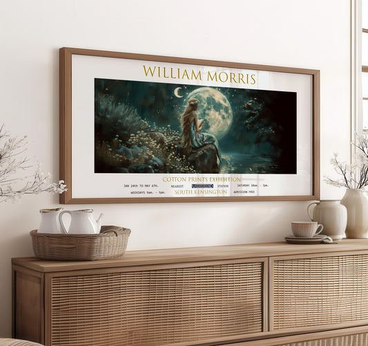 Print, Mermaid William Morris Panoramic: Vintage Fantasy Wall Art
