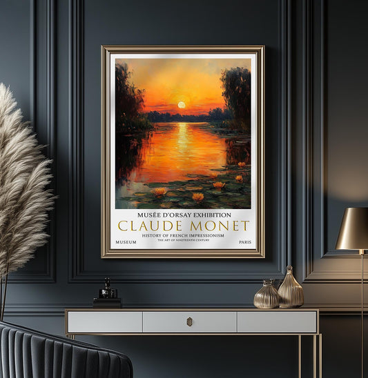 Print, Claude Monet Water Lilies, Impressionist Unframed Wall Art