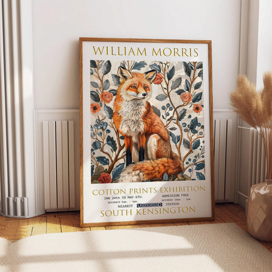 William Morris Poster – Vintage Floral Print | Fox Wall Art, Botanical Design