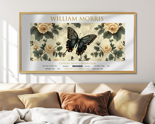 William Morris Butterfly Print: Vintage Floral Art, Textiles Design