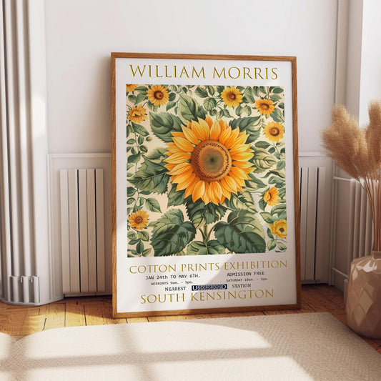 William Morris Sunflower Print: Vintage Exhibition Poster