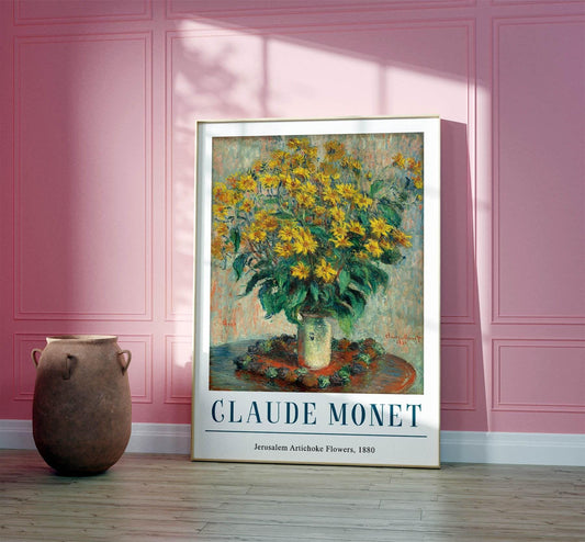 Monet Jerusalem Artichoke Flowers Print: Vintage French Impressionism