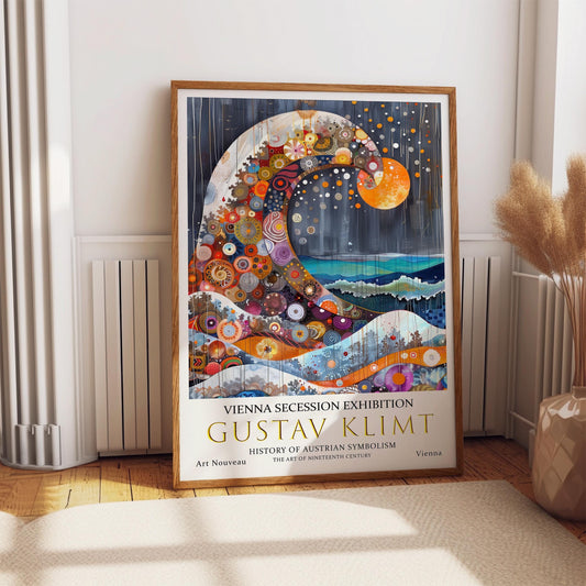 Gustav Klimt Print – Art Nouveau Vintage Poster | Ocean Night Artwork on Premium Paper