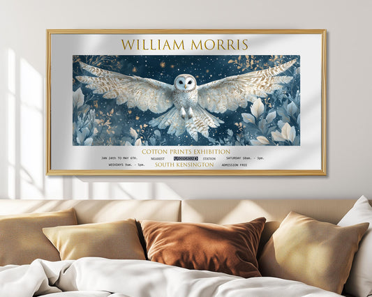 William Morris Owl Print: Vintage Exhibition Poster, Textiles Art