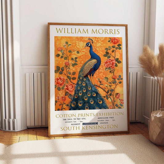 Peacock Wall Art Print - William Morris Poster | Vintage Botanical Floral Decor