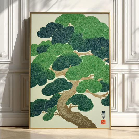 Japanese Tree Poster | Forest Wall Art | Botanical Art Print | Zen Decor