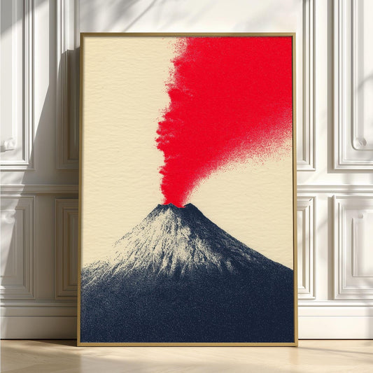 Volcano Art Print, Modern Minimalist Wall Art