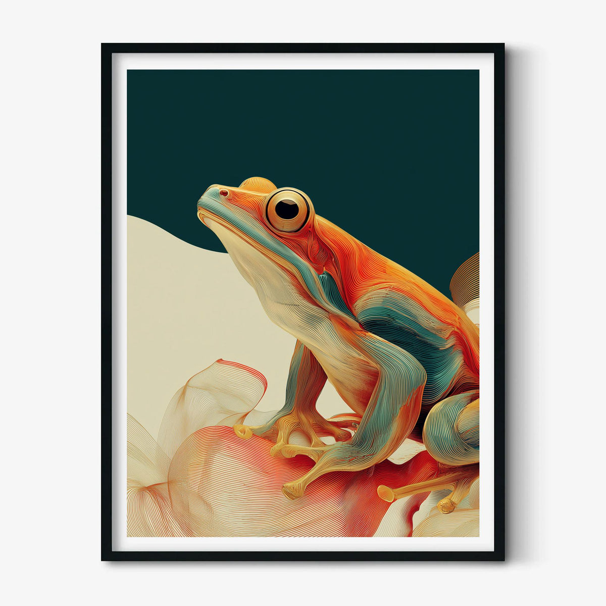 Frog Print | Colourful Animal Wall Art | Modern Amphibian Poster | Bold Nature Decor