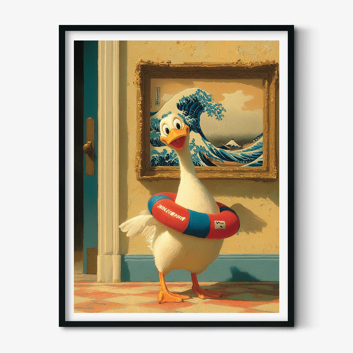 Goose Print, Quirky Animal Wall Art, Funny Bathroom Poster, Humorous Home Decor
